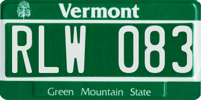 VT license plate RLW083