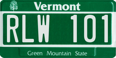 VT license plate RLW101