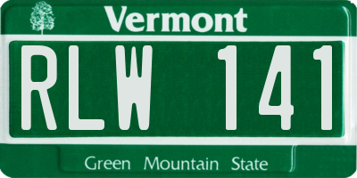 VT license plate RLW141