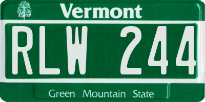 VT license plate RLW244