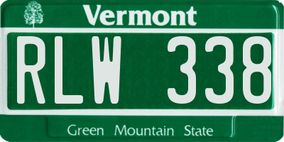 VT license plate RLW338