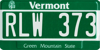 VT license plate RLW373