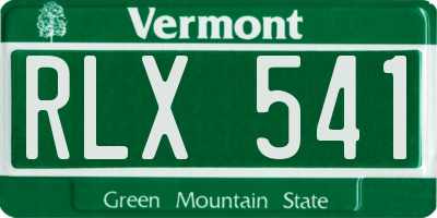 VT license plate RLX541