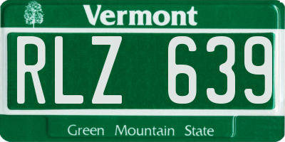 VT license plate RLZ639