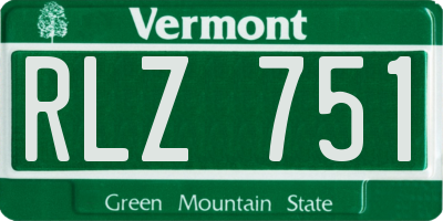 VT license plate RLZ751