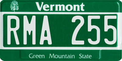 VT license plate RMA255