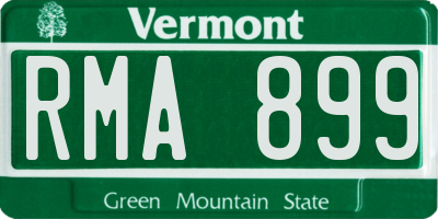 VT license plate RMA899