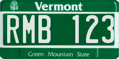 VT license plate RMB123