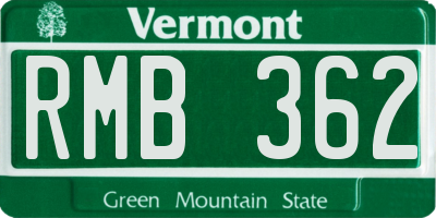 VT license plate RMB362
