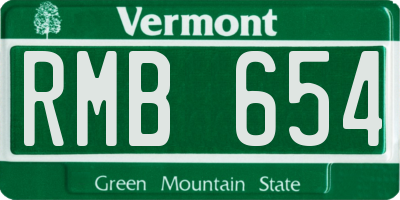 VT license plate RMB654