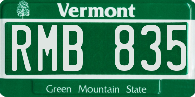 VT license plate RMB835