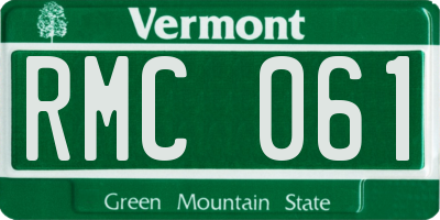 VT license plate RMC061