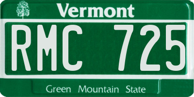 VT license plate RMC725