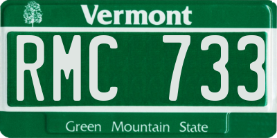 VT license plate RMC733