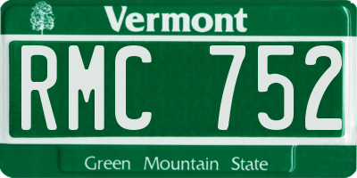 VT license plate RMC752