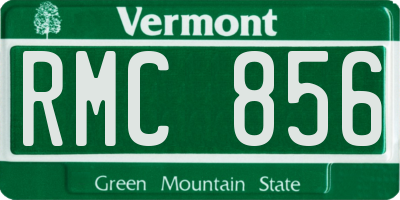 VT license plate RMC856