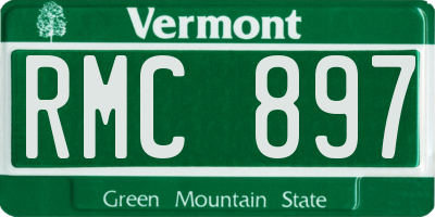 VT license plate RMC897