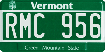 VT license plate RMC956
