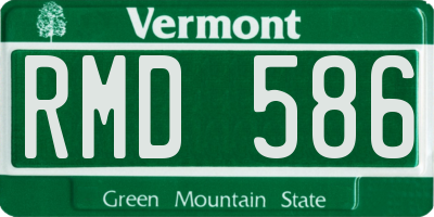 VT license plate RMD586