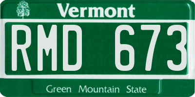 VT license plate RMD673