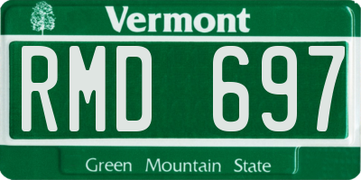 VT license plate RMD697
