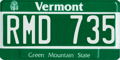 VT license plate RMD735