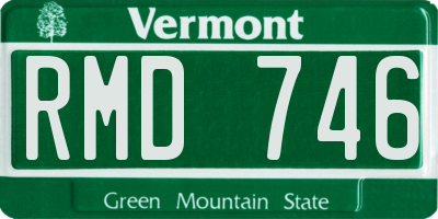 VT license plate RMD746
