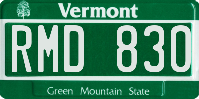 VT license plate RMD830