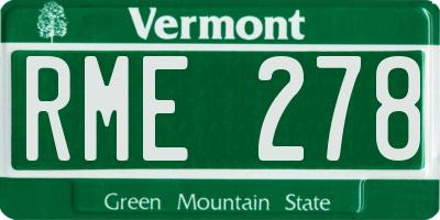 VT license plate RME278