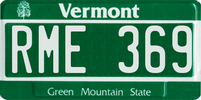 VT license plate RME369
