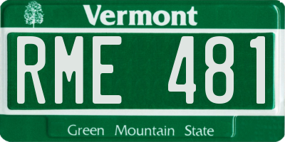 VT license plate RME481