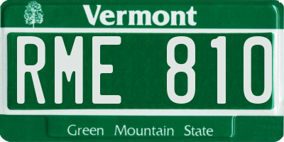 VT license plate RME810