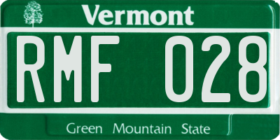 VT license plate RMF028