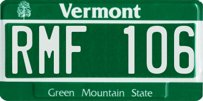 VT license plate RMF106