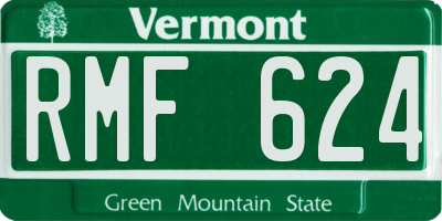 VT license plate RMF624