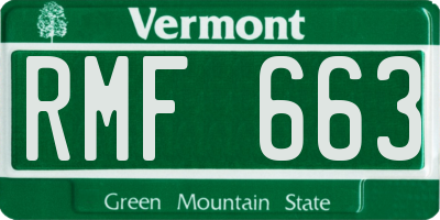 VT license plate RMF663