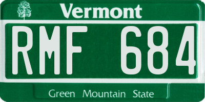 VT license plate RMF684