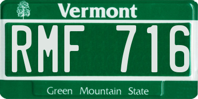 VT license plate RMF716