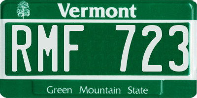 VT license plate RMF723