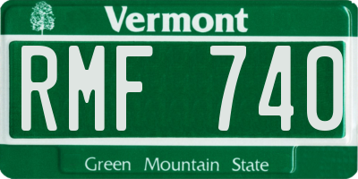 VT license plate RMF740