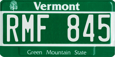 VT license plate RMF845