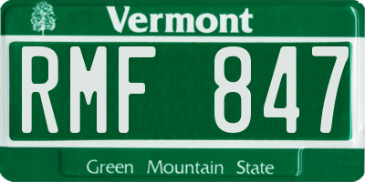 VT license plate RMF847