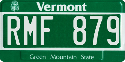VT license plate RMF879