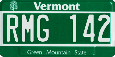 VT license plate RMG142