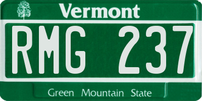 VT license plate RMG237