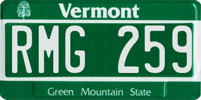 VT license plate RMG259
