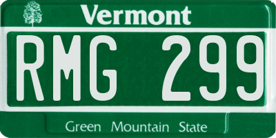 VT license plate RMG299