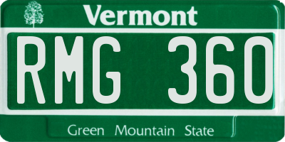 VT license plate RMG360