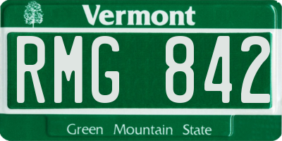 VT license plate RMG842