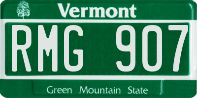 VT license plate RMG907